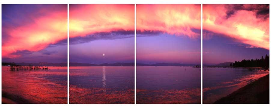 Full Moon Sunset, Commons Beach, Tahoe City.